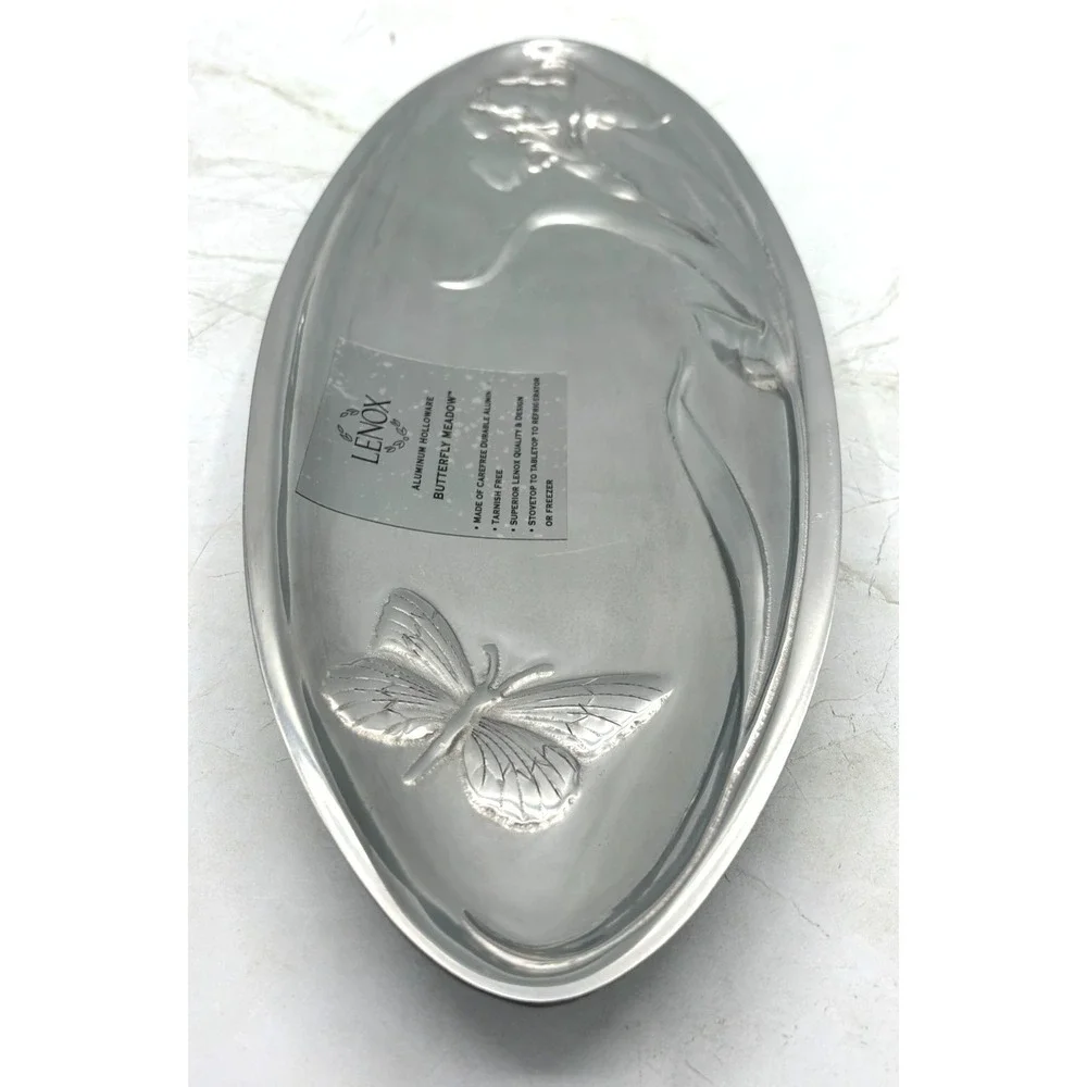 Lenox Aluminum‎ Holloware Butterfly Meadow Serving Bread Tray Platter Serveware